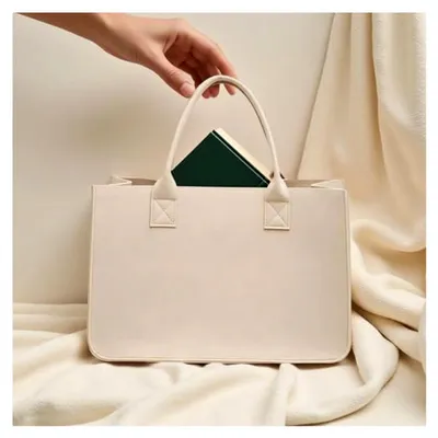 Produktbild von Henkeltaschen Tote Bag Filztasche Einkaufskorb Faltbar Tragetasche Groß Filztaschen Shopper Einkaufsbeutel Filztaschen Einkaufskorb Einkaufstasche