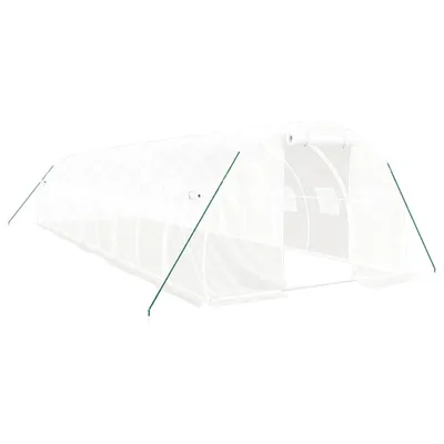 Produktbild von Gewächshaus mit Stahlrahmen Weiß 30 m² 10x3x2 m