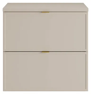 Produktbild von Hängender Waschtischunterschrank mit Ablage – Beige – 60 cm – ONDIL