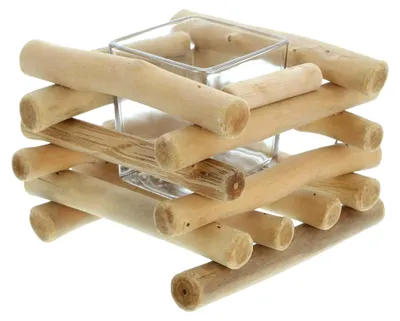 Produktbild von Eckiges Windlicht aus Treibholz