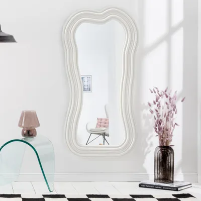 Produktbild von riess-ambiente Design Wandspiegel ALICE II 100cm weiß Spiegel Dekospiegel Dekoration