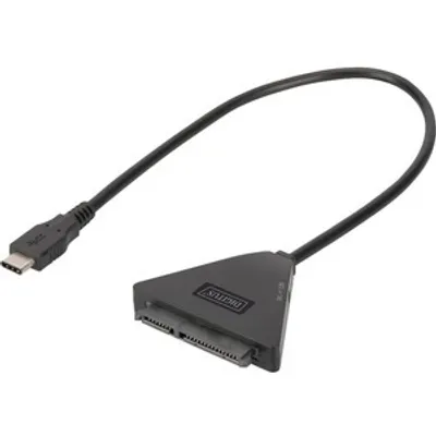 Produktbild von Digitus USB 3.1 Type-C™ - SATA 3 Adapterkabel für 2,5" SSDs/HDDs, USB Typ-C, Schwarz, China, Windows 10, Windows 10 Home x64, Windows 7, Windows 7 Home Premium x64, Windows 8, Windows 8 x64,..., Mac OS X 10.11 El Capitan, Mac OS X 10.12 Sierra, Mac OS X 10.2 Jaguar, Mac OS X 10.3 Panther, Mac..., ChromeOS