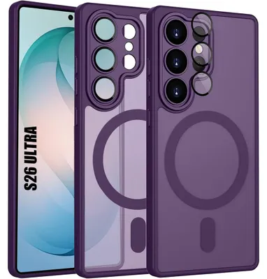 Image de Coque pour Samsung Galaxy S26 Ultra, avec Cercle Magnétique et Protection Caméra Anti-Rayures Violet