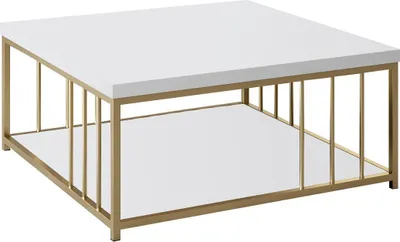 Image de Skye Decor, Zenn - White, Gold, Tables basses, blanc, 90 x 40 x 39 cm