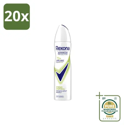 Productafbeelding van 20 x Rexona Advanced Protection Stress Control Antitranspirant Spray 150 ml - Voorraadverpakking - 20 stuks