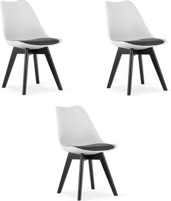 Immagine prodotto di Sedia MARK bianco nero / gambe nere x 3