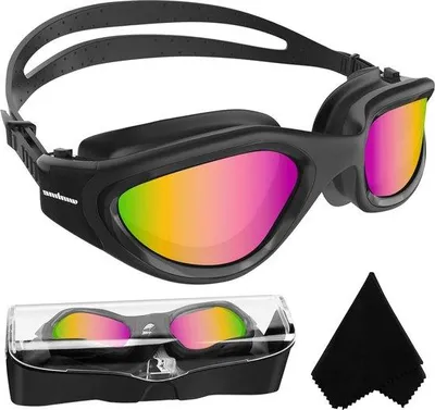 Produktbild von Famanu Schwimmbrille mit polarisierten Gläsern - Schwarz/Rosa