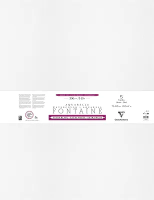 Produktbild von Clairefontaine Aquarellpapier 5 Blatt Bogen mit 2-seitigem Büttenrand - 976055C