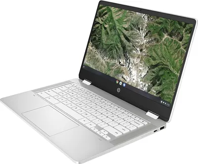 Zdjęcie produktu dla HP Chromebook x360 14a-ca0220ng 35,5 cm (14,0") HD Touch Chromebook, Intel Celeron N4120, 64 GB eMMC, 4 GB LPDDR4, ChromeOS, QWERTZ Silber/Weiß