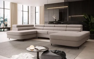 Produktbild von FurMeb24 ECKSOFA LUNA U - 350 x 203 cm vena 07 - mit schlaffunktion und bettkasten - linke seite