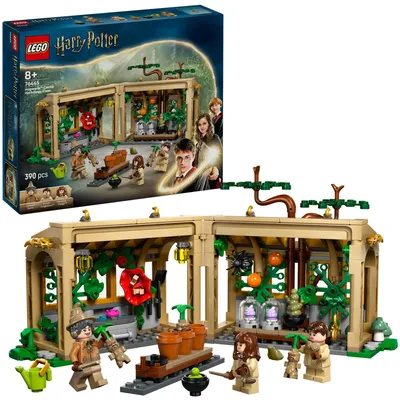 Image de LEGO Harry Potter Château de Poudlard : Cours d'herboristerie - Set de jeu avec Neville Longbottom, Hermione Granger, Professeur Sprout, 3 mandragores et une serre - Cadeau pour les enfants à partir de 8 ans - 76445