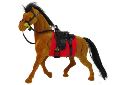 Produktbild von Sattelfigur Pferd Samt Samtpferd Sattel Figur Set Bauernhof Spielzeug, Größe:UNIVERSAL