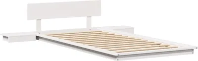 Zdjęcie produktu dla Łóżko Drewniane 100x200 Białe Jednoosobowe Rama Łóżka z Zagłówkiem