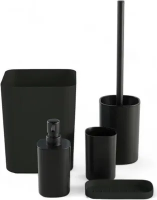 Image de Set de 5 Accessoires SDB TODAY Utility Noir