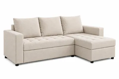 Produktbild von Ecksofa VIGO L-Form, Universal, Modernes Bettsofa mit Schlaffunktion und Bettkasten, Schlafsofa, Couch beidseitig montierbar, BEIGE - SAWANA 17, KI-generiertes Bild