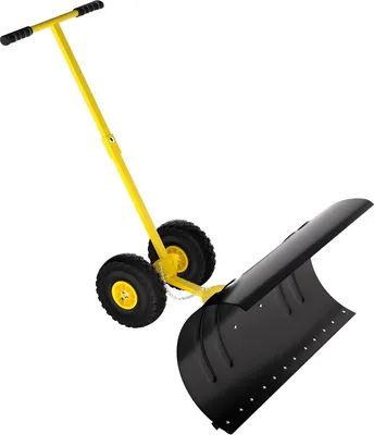 Produktbild von Schneeschieber mit Rädern – 91×40 cm – Heavy-Duty Schneeräumer – Für Einfahrt & Gehweg
