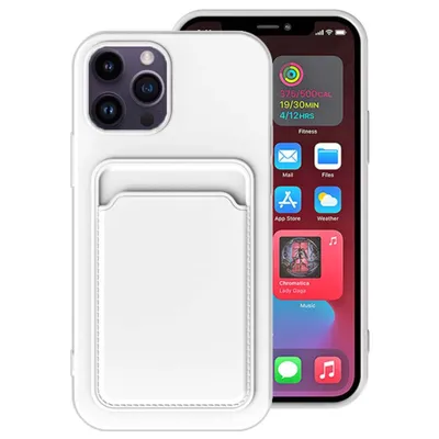 Produktbild von Smartphonica iPhone 11 Pro Max Silikonhülle mit Kartenhalter - Weiß