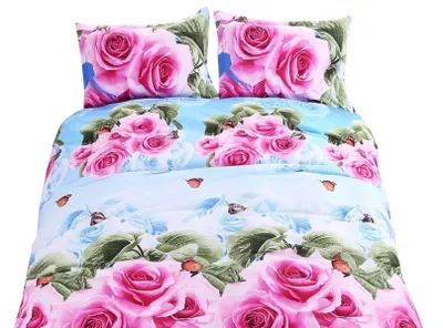 Obrázek produktu pro 3dílná souprava povlečení 135x200 cm - Růže a motýli