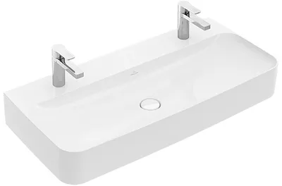 Produktbild von Villeroy & Boch Finion Waschtisch, ohne Überlauf, 2 Hahnlöcher, 1000x470mm, 4168A1RW