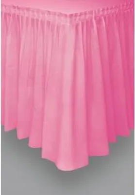 Image de Nappe en plastique rose – Décoration de table plissée rose – Taille unique
