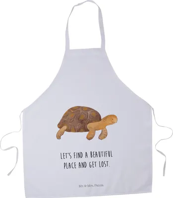 Produktbild von Mr. & Mrs. Panda Schürze Schildkröte Marschieren - Weiß - Geschenk, Küchenzubehör, Schildkröten, Gastro, Meer, Kellner-Schürze, Motivation, Lieblingsmensch, Abenteuer