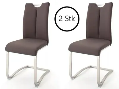 Produktbild von Schwingstuhl Esszimmerstuhl Küchenstuhl Schwinger Stuhl "Kerrin I" (2-er Set) Braun