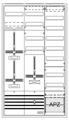 Zdjęcie produktu dla Kompletna obudowa AP3Pkt.A392Z1S+2RE1V - Wyposażona szafka licznikowa IP31 1400x800mm DA39BY