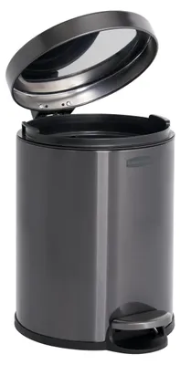 Obrázok produktu pre Rubbermaid 2179250 Rubbermaid odpadkový kôš s pedálom, okrúhly, 6 litrov, tmavošedý