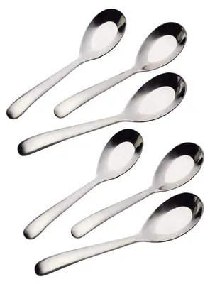 6-teiliges Suppenlöffel-Set, Edelstahl, Spiegelpolitur, 16,5 cm