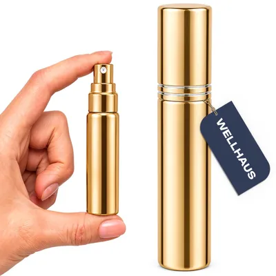 Produktbild von WELLHAUS Parfümzerstäuber 10 ml nachfüllbar Gold Reiseflakon