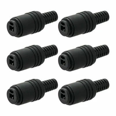 Produktbild von DIN Lautsprecherbuchsen 2 pol. Audio Boxen Stecker Schraubbar Knickschutz 2,2 mm[6x Buchse]