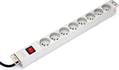 Zdjęcie produktu dla Digitus A-19-STRIP-2-IMP, Zarządzany, 1U, Biały, 8 x gniazdo sieciowe, 1,8 m, 250 V