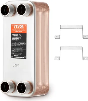 Productafbeelding van 30 Plaatwarmtewisselaars met 4x1/4-inch MNPT-aansluitingen, gemaakt van roestvrij staal 316L