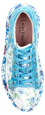 Produktbild von Laura Vita Damen Sneaker Pailletten floral Ornament Plateau SODAO 01, Größe:39 EU, Farbe:Blau