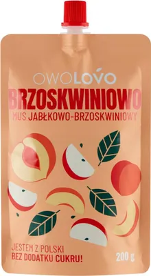Zdjęcie produktu dla Owolovo Brzoskwiniowo Mus Jabłkowo-Brzoskwiniowy 200 G