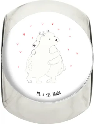 Produktbild von Mr. & Mrs. Panda Kaffeedose Eisbär Umarmen L 870ml - Weiß - Geschenk, Teedose, Bonboniere, Süßigkeiten Glas, Vorratsglas, Tiermotive, glasbehälter