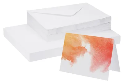 Productafbeelding van 50 Sets Pure Katoen Aquarellkaarten met Enveloppen - 15x7 Inch