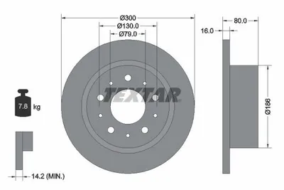 Produktbild von 2 Textar Bremsscheiben 300mm hinten für Citroen Fiat Peugeot