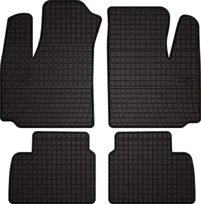 Image de Tapis de sol voiture en caoutchouc pour Fiat Doblo I (2000-2009, kombivan) Noir, lot de 4 pièces, fixations