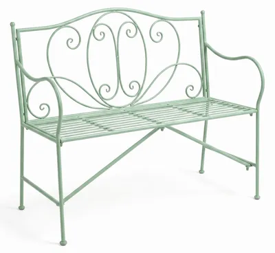 Produktbild von Gartenbank Metall Wetterfest Sitzbank Parkbank Metallbank Outdoor Balkon Ban