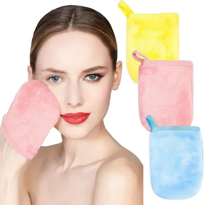 Produktbild von 3-teiliges Waschlappen-Set, Waschlappen, Toilettenhandschuh-Set, Badehandschuhe zum Baden, Abschminken und Gesichtswaschen