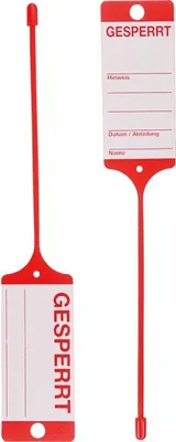 Produktbild von Qualitätsanhänger Gesperrt, rot/weiß, PP-Hartfolie, 210mm, 100/VE