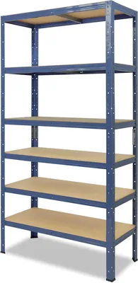 Productafbeelding van Metalen Stellingkast - Opbergrek Werkplaats - Opslag Creëren - Schroefloze Montage - 180x60x50 cm - Blauw