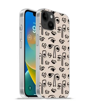 Produktbild von MuchoWow® Handyhülle Schutzhülle Hülle für Apple iPhone 14 Plus - Soft case Muster - Lippen - Strichzeichnungen Silikon Softcase Handy Hülle - Abbildung