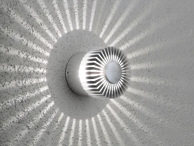Produktbild von Konstsmide Monza LED Wandleuchte Sonne klein silber, 3000K, 160lm, 1x3W, 240V, Aluminium/Acrylglas, 7900-310