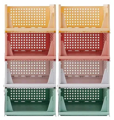 Obrázek produktu pro Organizér do skříně - 8 ks - 40 x 30 x 17 cm - PP plast - Stohovatelný