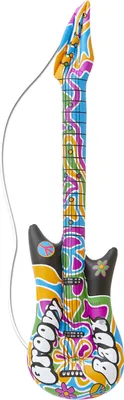 Produktbild von Aufblasbares E-Gitarreninstrument Hippie Groovy Disco 70er 80er 105cm