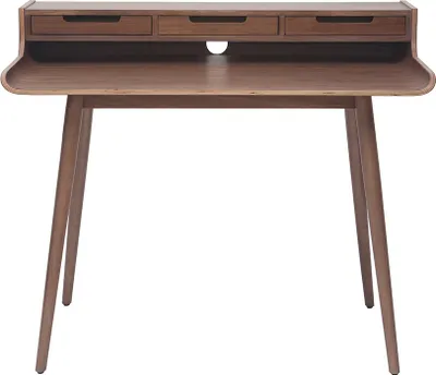 Produktbild von Miliboo - Vintage Schreibtisch aus Nussbaumholz 3 Schubladen L110 cm OPUS