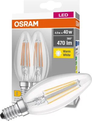 Zdjęcie produktu dla LEDVANCE LED972032BOX2, 4 W, E14, 470 lm, 15000 h, Ciepłe białe