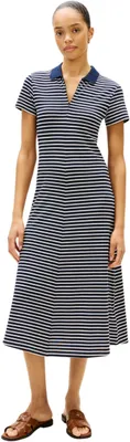 Produktbild von Tommy Hilfiger Damen Lyocell Pique Midi Polo DRS WW0WW48745, Blau, L